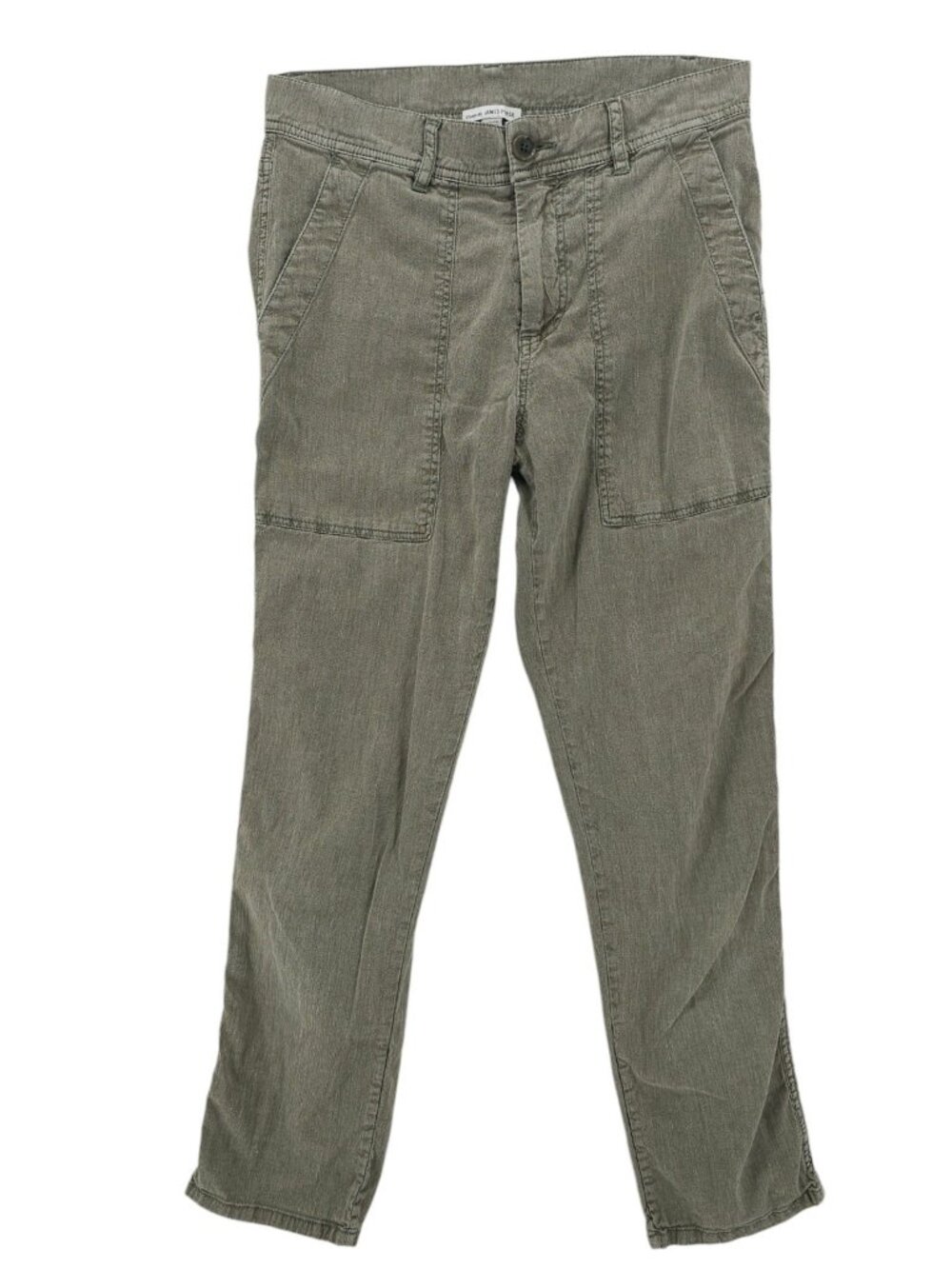 JAMES PERSE Women's Relaxed Workwear Linen-Blend Pant Sage Green Size 25